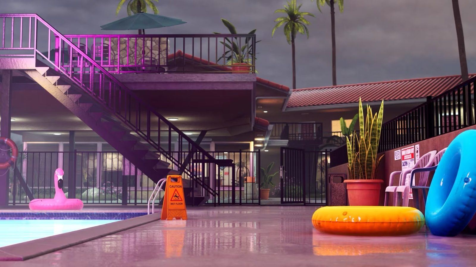 Classic Motel virtual production standing set — angle 4 on the L.A. & ABQ Castle Studios stage