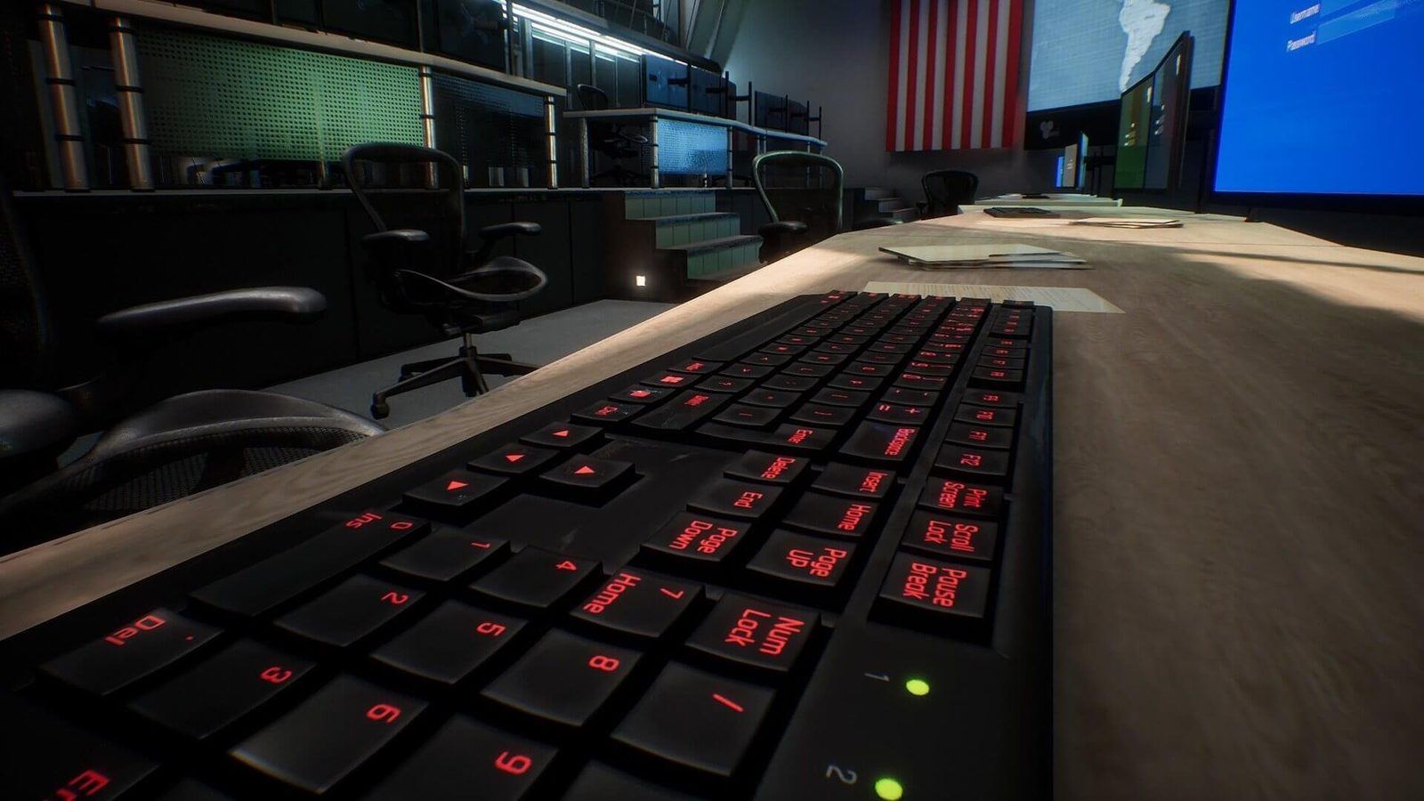 Command Center virtual production standing set — angle 3 on the L.A. & ABQ Castle Studios stage