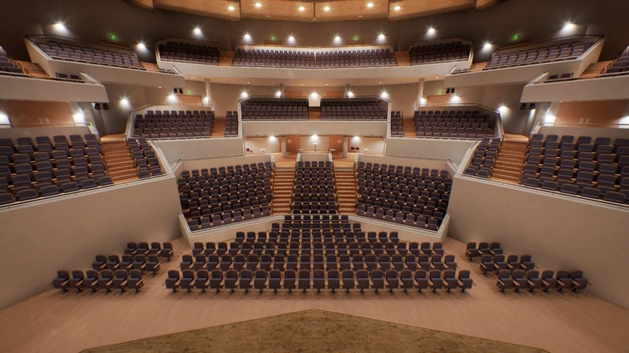 Inside the Concert Hall Set at L.A. & ABQ Castle Studios