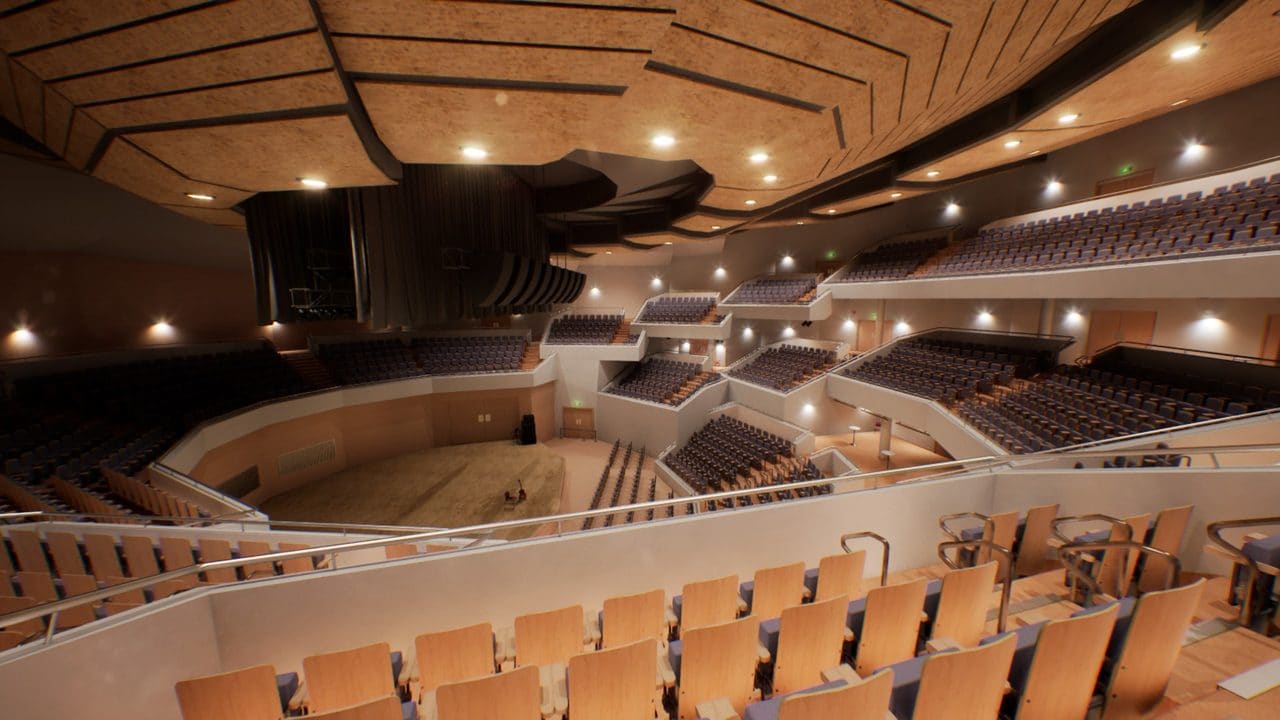 Concert Hall virtual production standing set — angle 6 on the L.A. & ABQ Castle Studios stage