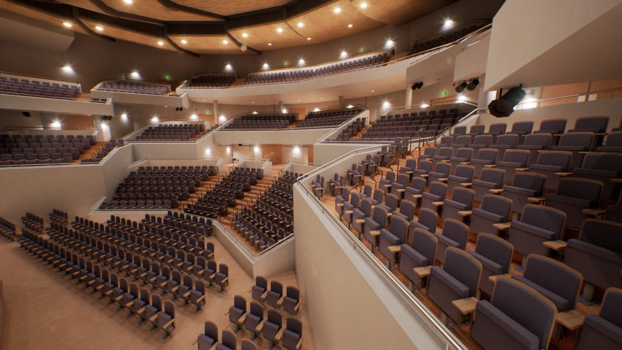 Concert Hall virtual production standing set — angle 7 on the L.A. & ABQ Castle Studios stage