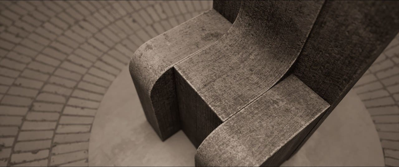 Concrete Throne Room virtual production standing set — angle 19 on the L.A. & ABQ Castle Studios stage