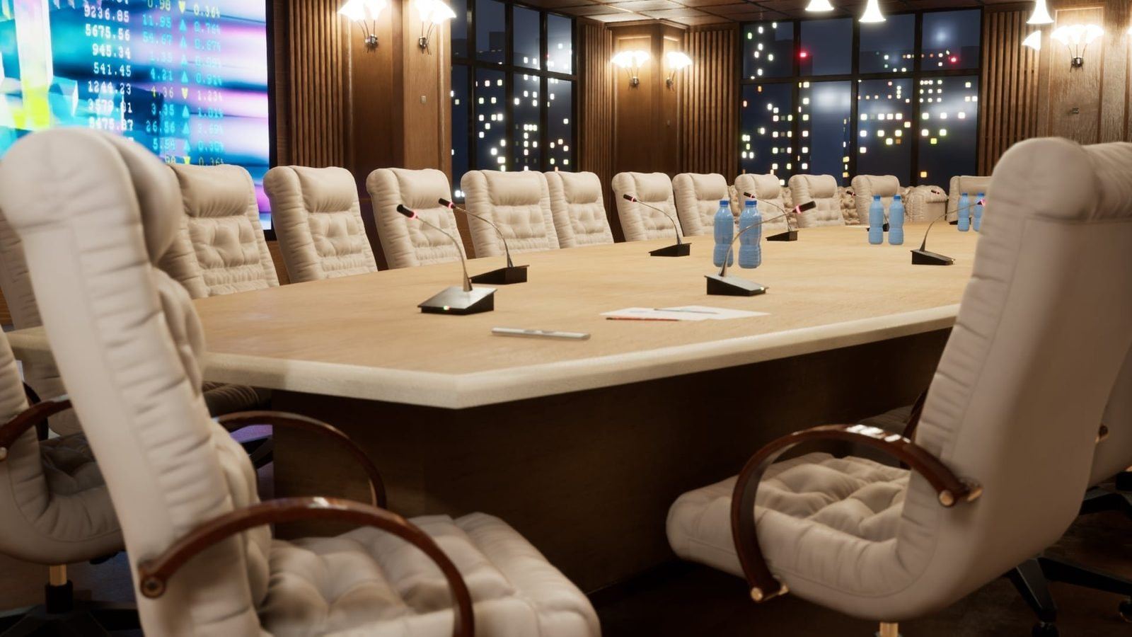 Conference Room virtual production standing set — angle 14 on the L.A. & ABQ Castle Studios stage