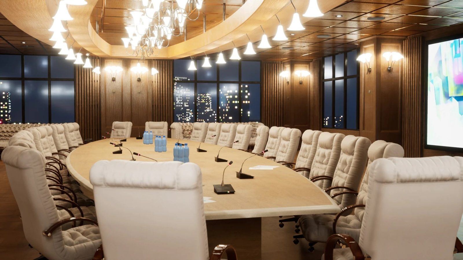 Conference Room virtual production standing set — angle 7 on the L.A. & ABQ Castle Studios stage