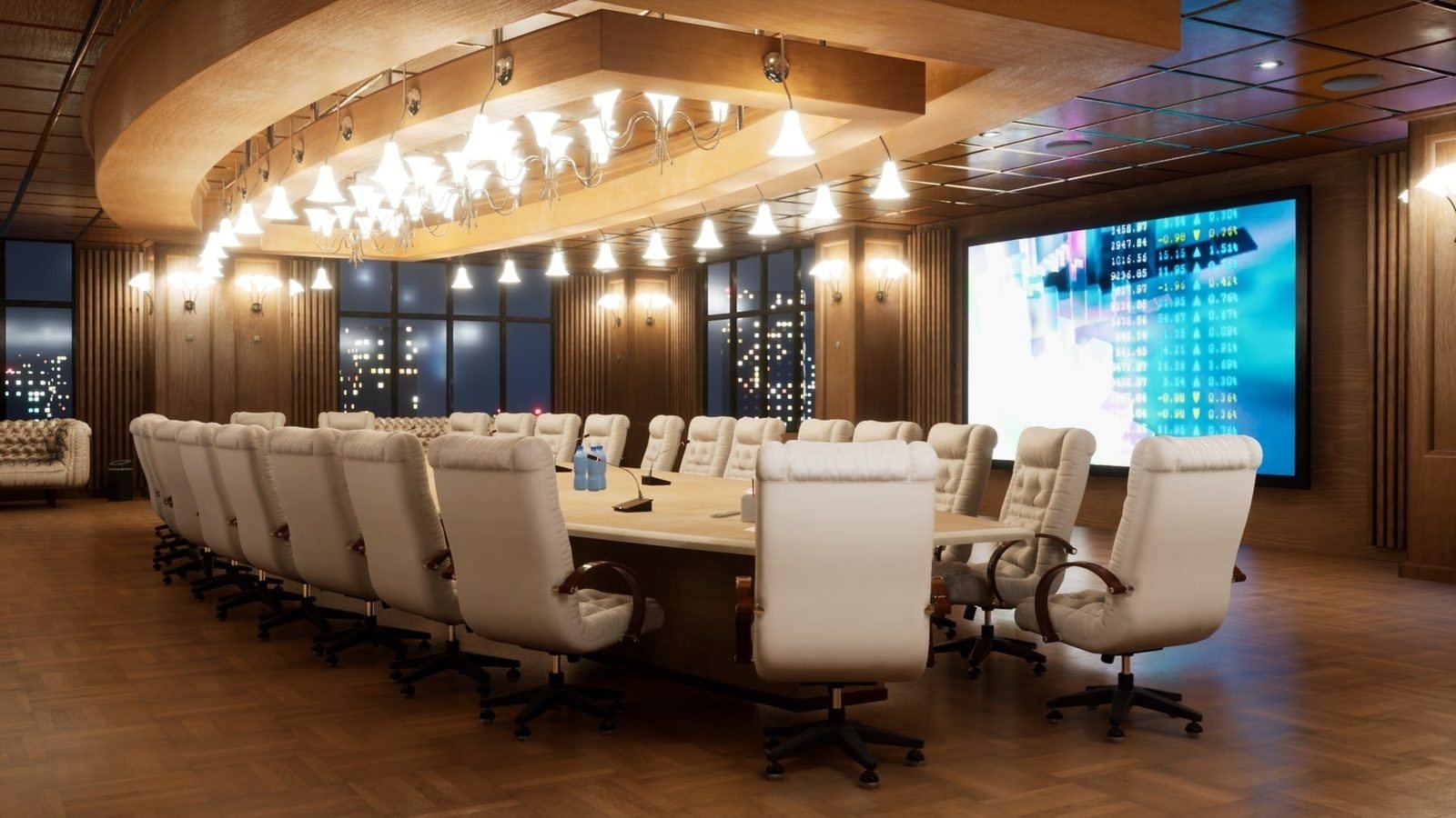 Conference Room virtual production standing set — angle 10 on the L.A. & ABQ Castle Studios stage