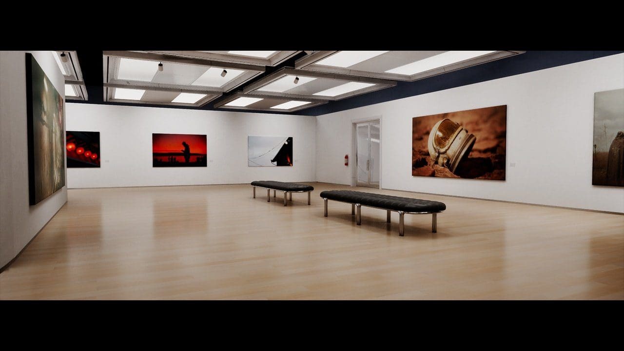 Contemporary Art Gallery virtual production standing set — angle 8 on the L.A. & ABQ Castle Studios stage
