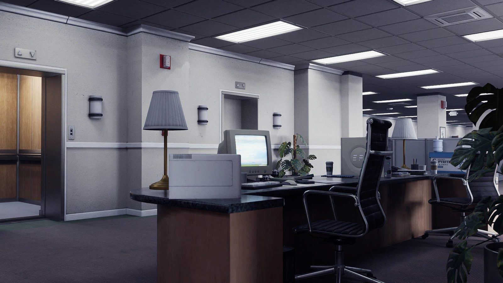 Cubicle Office virtual production standing set — angle 7 on the L.A. & ABQ Castle Studios stage