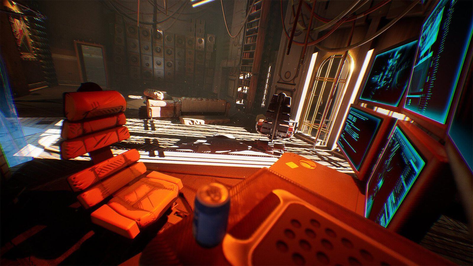 Cyberpunk Interior virtual production standing set — angle 4 on the L.A. & ABQ Castle Studios stage