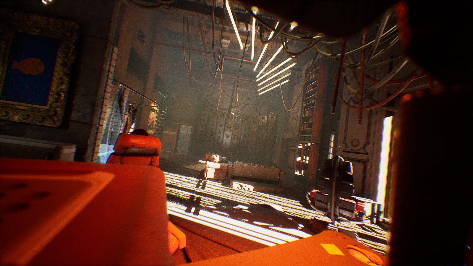 Cyberpunk Interior virtual production standing set — angle 5 on the L.A. & ABQ Castle Studios stage