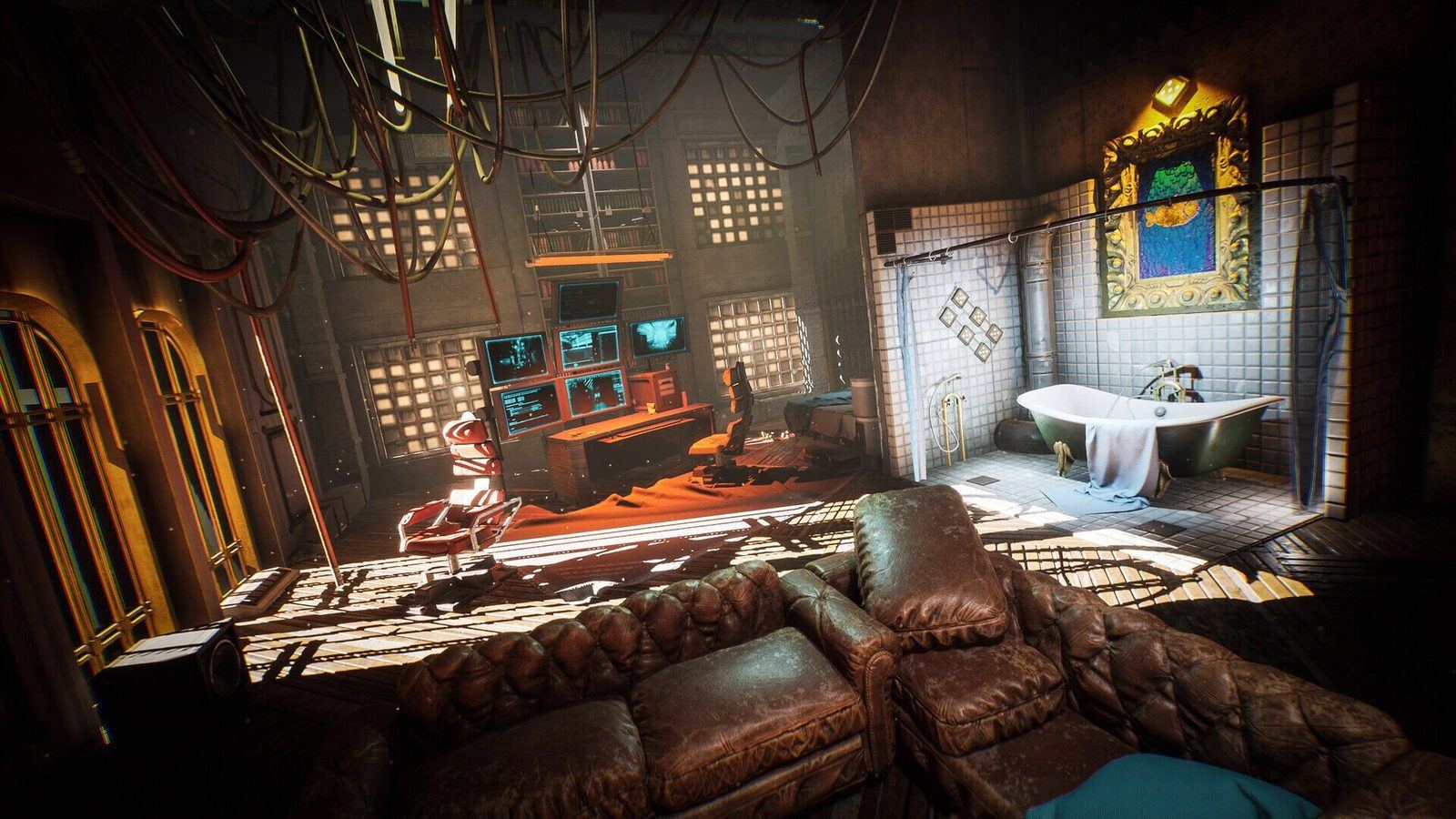 Cyberpunk Interior virtual production standing set — angle 7 on the L.A. & ABQ Castle Studios stage