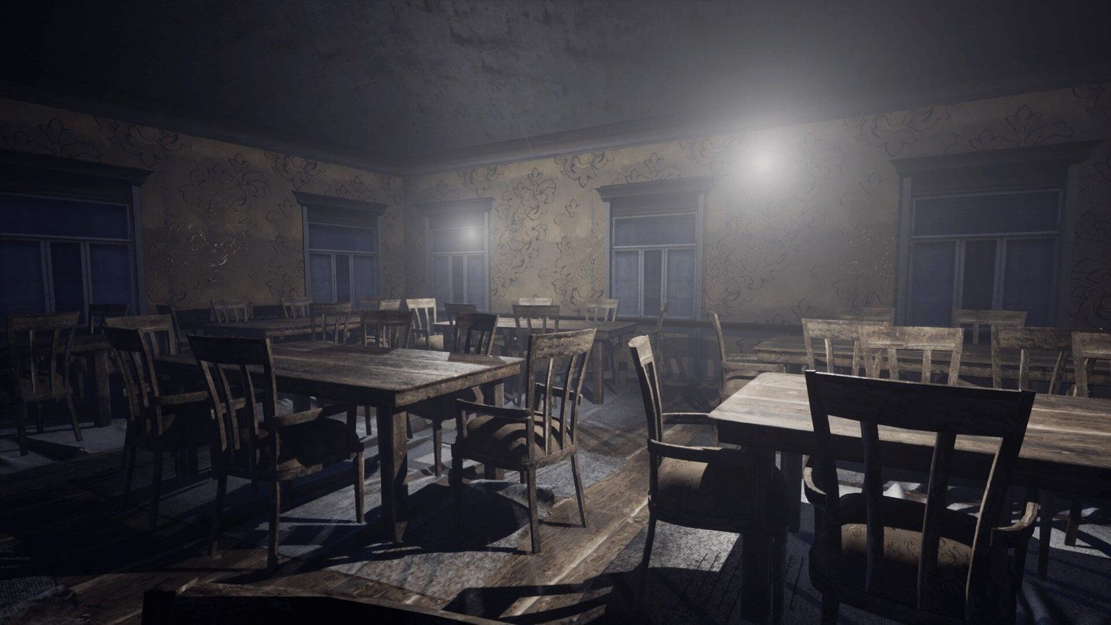 Dark Forest and Cabin virtual production standing set — angle 2 on the L.A. & ABQ Castle Studios stage