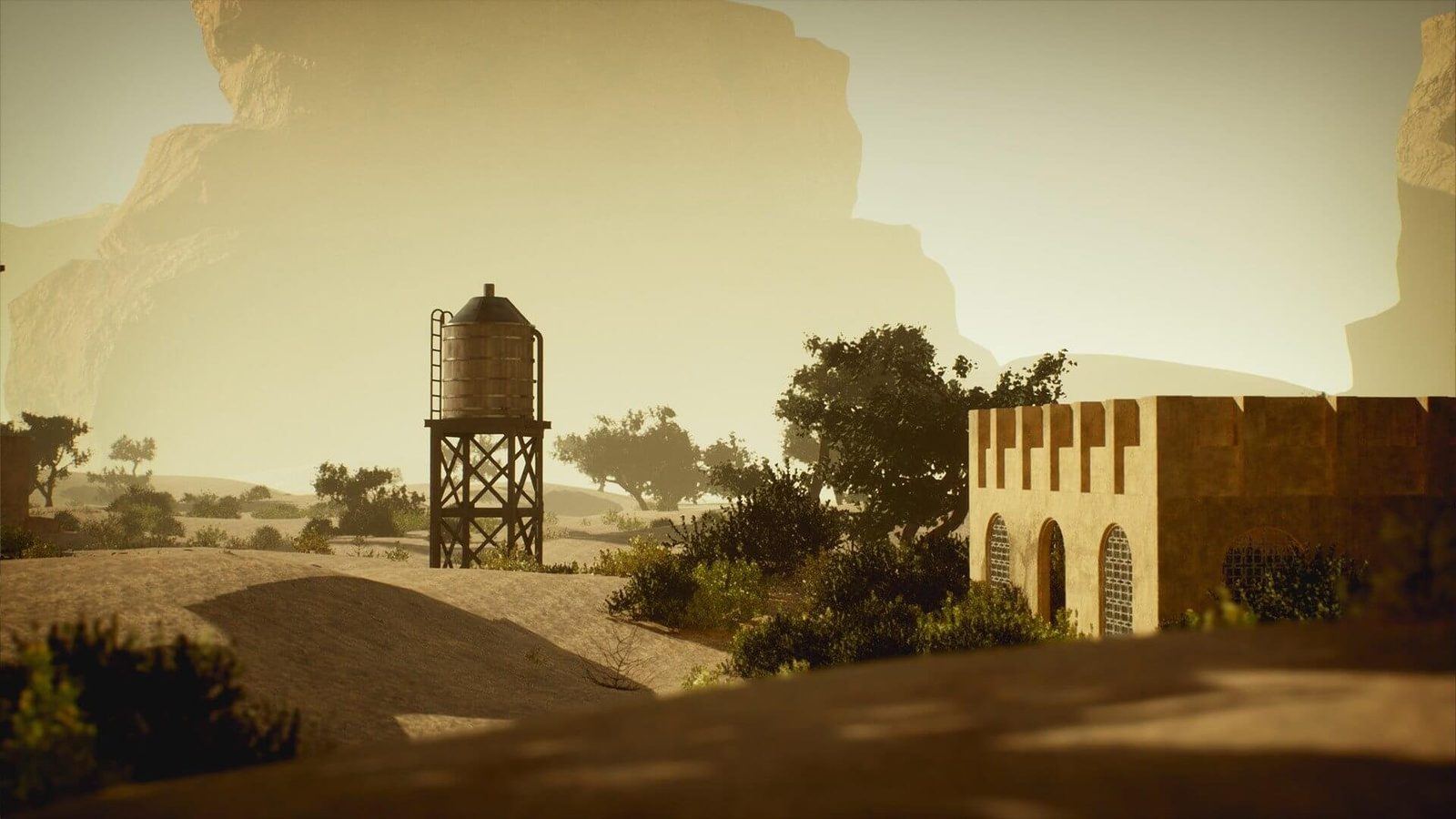 Desert Village virtual production standing set — angle 3 on the L.A. & ABQ Castle Studios stage