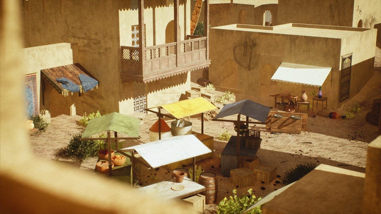 Desert Village virtual production standing set — angle 6 on the L.A. & ABQ Castle Studios stage