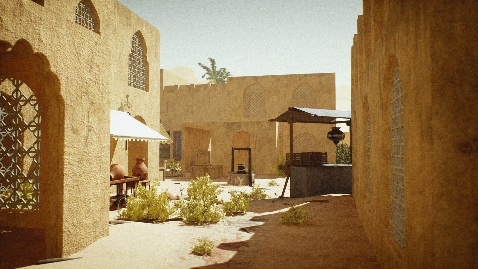 Desert Village virtual production standing set — angle 8 on the L.A. & ABQ Castle Studios stage