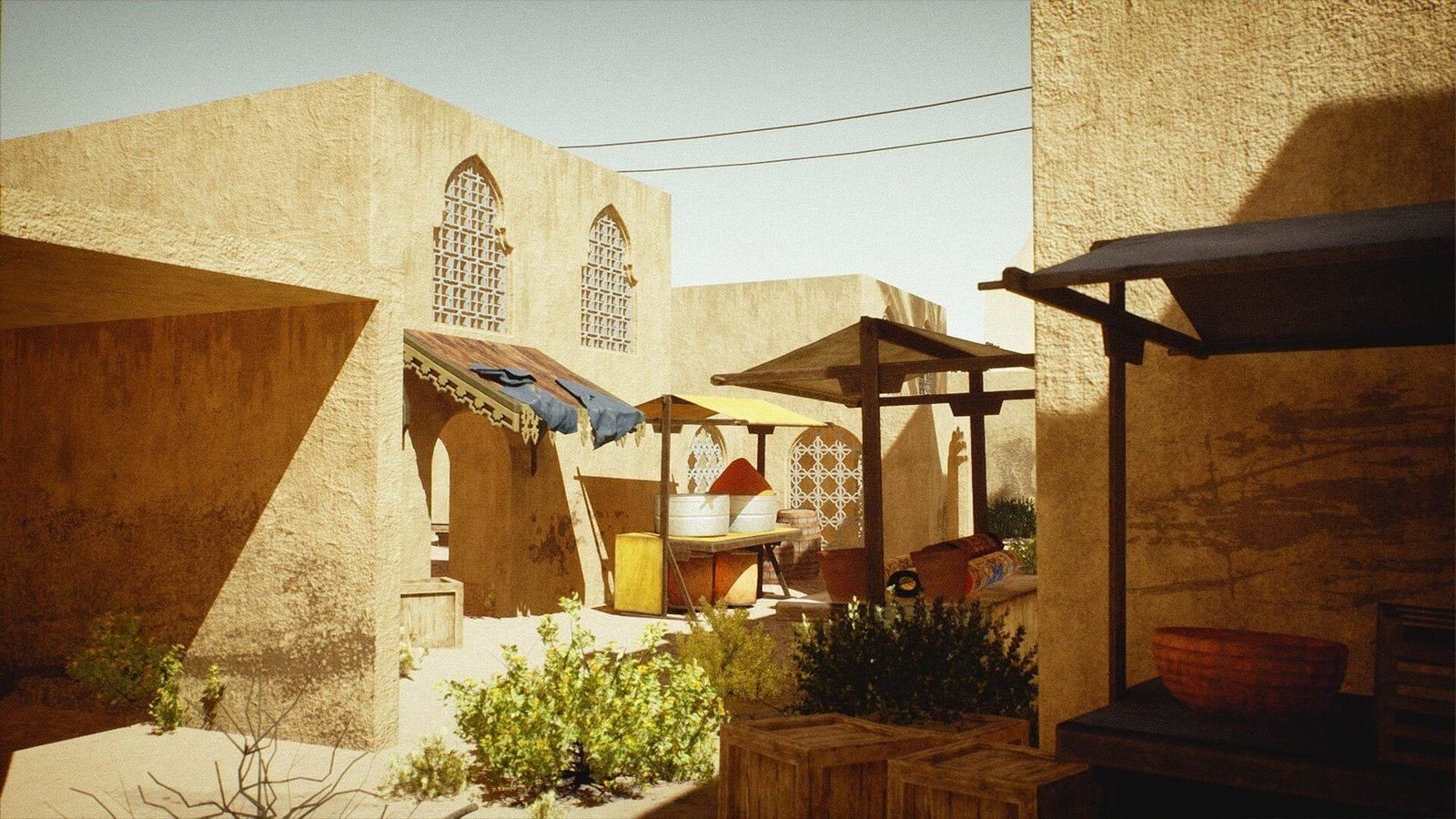 Desert Village virtual production standing set — angle 9 on the L.A. & ABQ Castle Studios stage