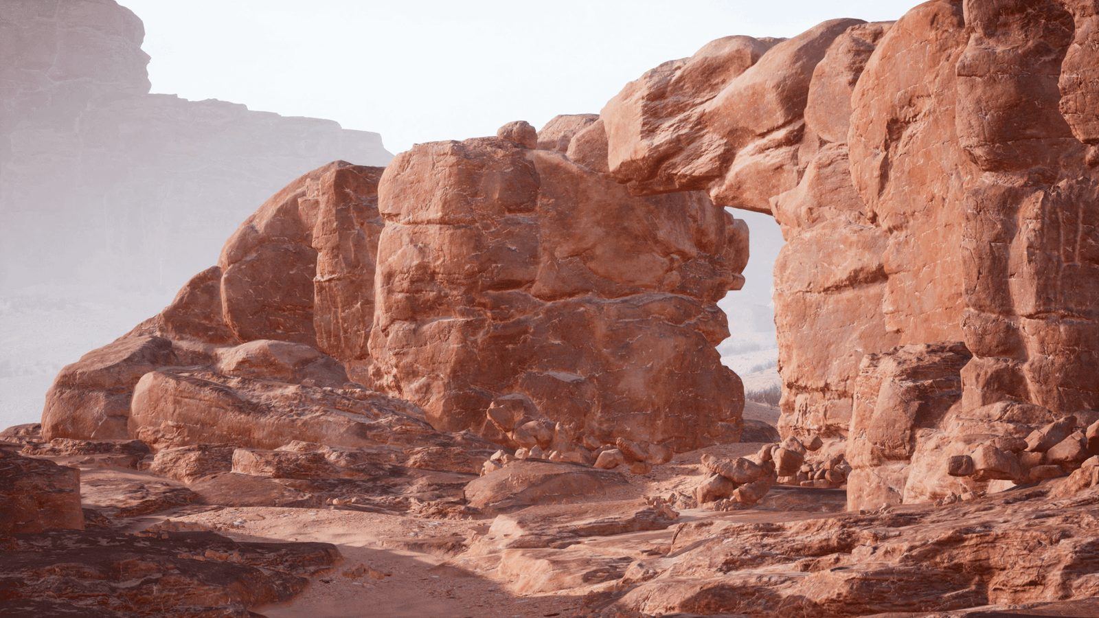 Desert With Cliffs virtual production standing set — angle 5 on the L.A. & ABQ Castle Studios stage