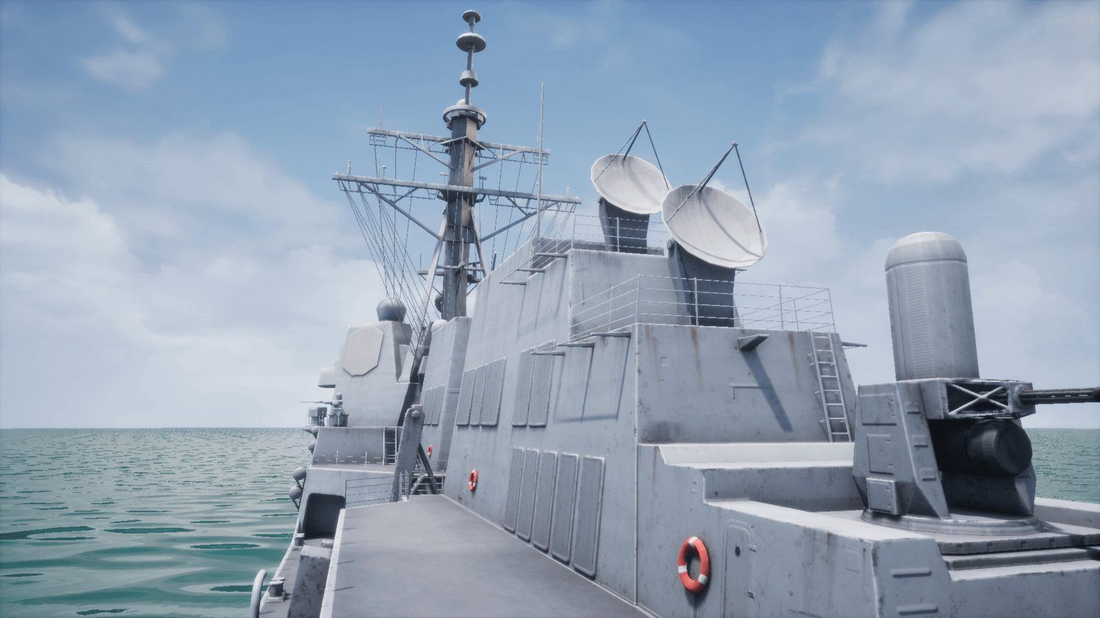 Destroyer Ship virtual production standing set — angle 2 on the L.A. & ABQ Castle Studios stage