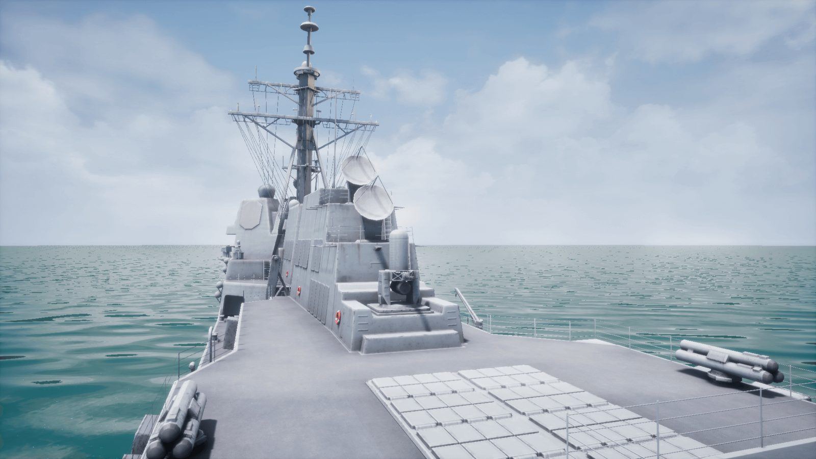 Destroyer Ship virtual production standing set — angle 3 on the L.A. & ABQ Castle Studios stage