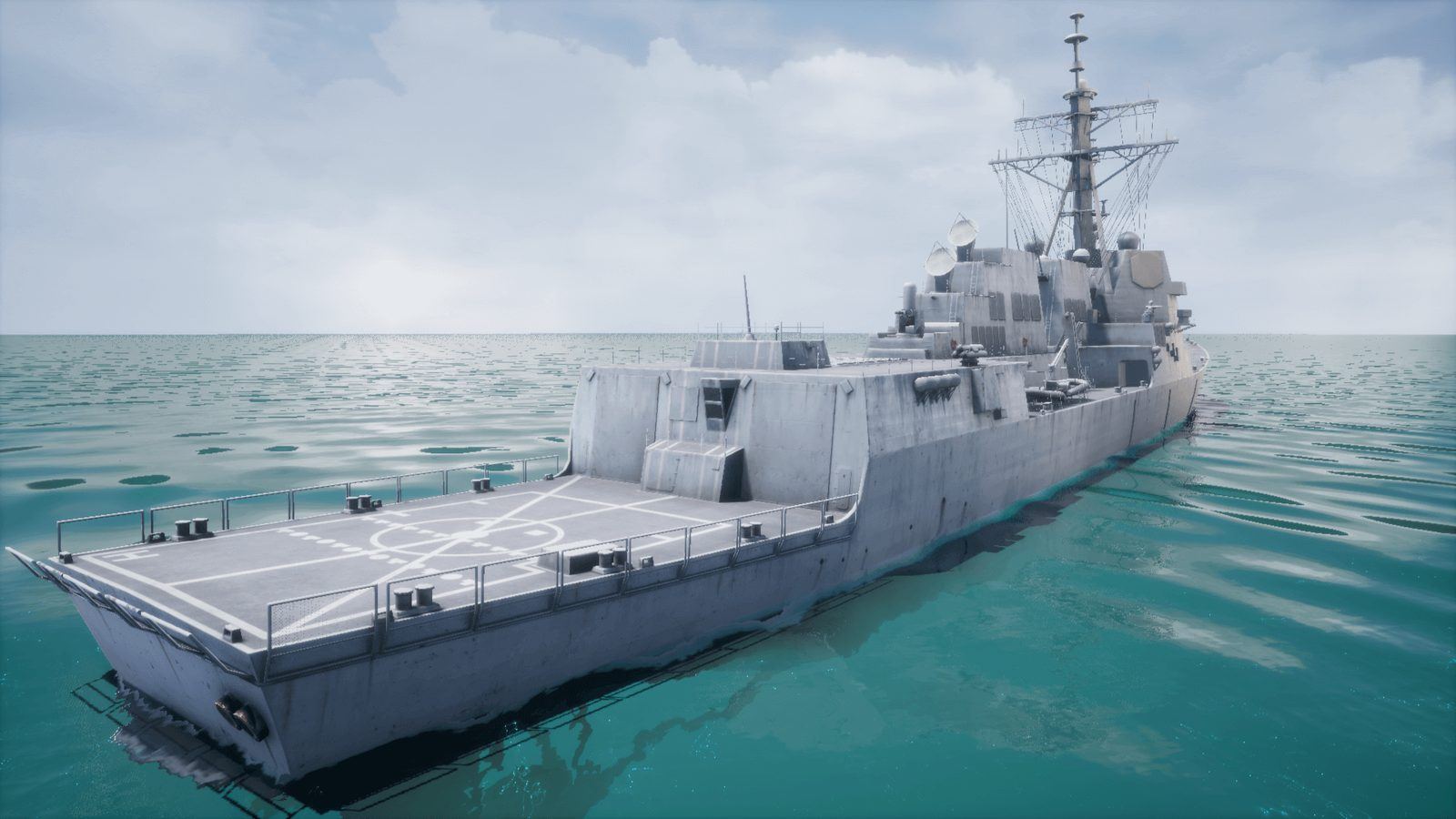 Destroyer Ship virtual production standing set — angle 4 on the L.A. & ABQ Castle Studios stage