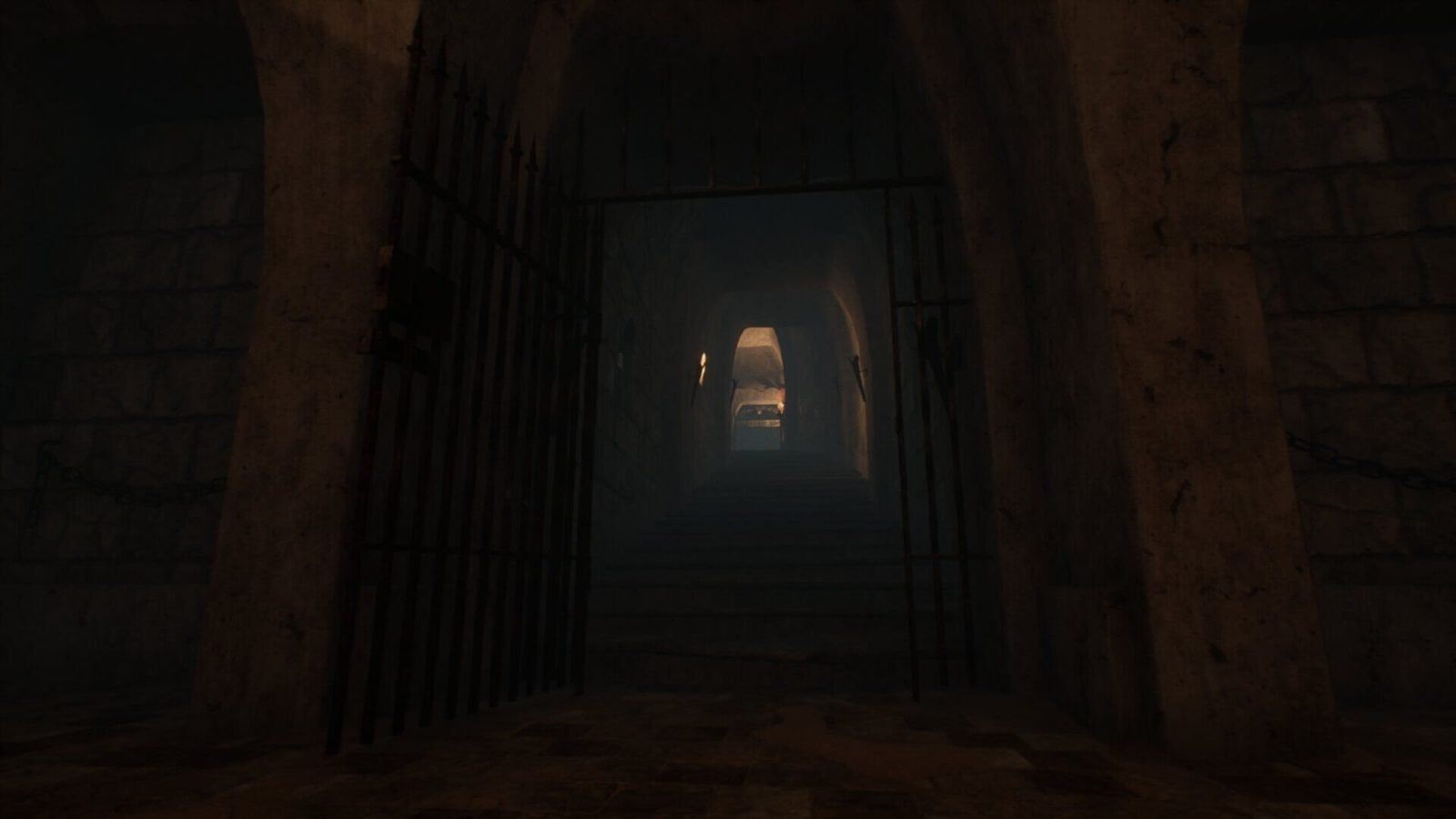 Dungeon virtual production standing set — angle 11 on the L.A. & ABQ Castle Studios stage