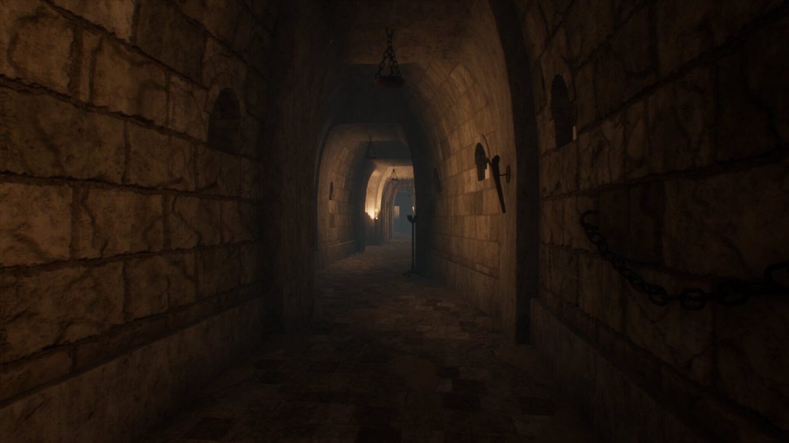 Dungeon virtual production standing set — angle 13 on the L.A. & ABQ Castle Studios stage