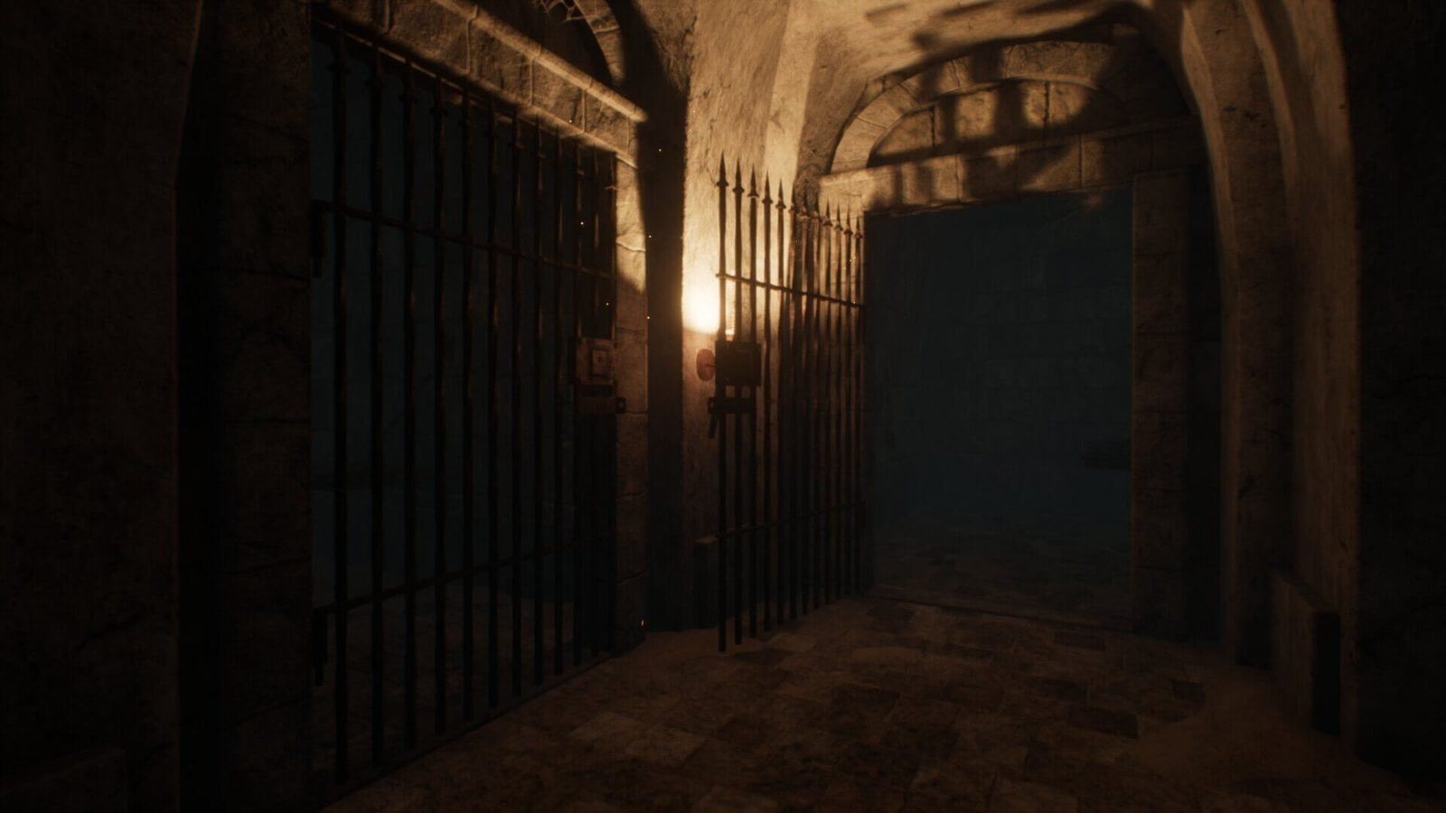 Dungeon virtual production standing set — angle 15 on the L.A. & ABQ Castle Studios stage