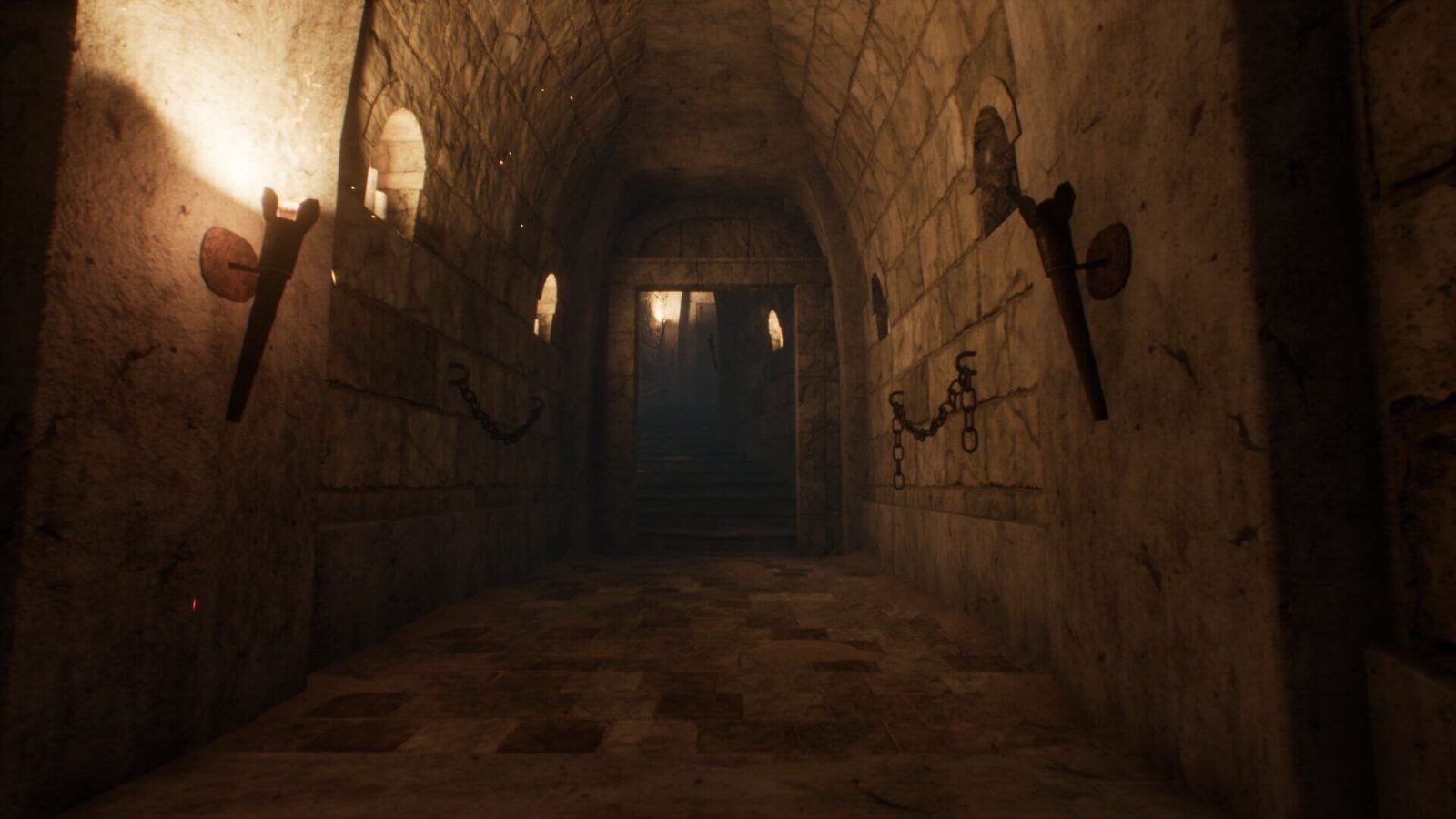 Dungeon virtual production standing set — angle 6 on the L.A. & ABQ Castle Studios stage