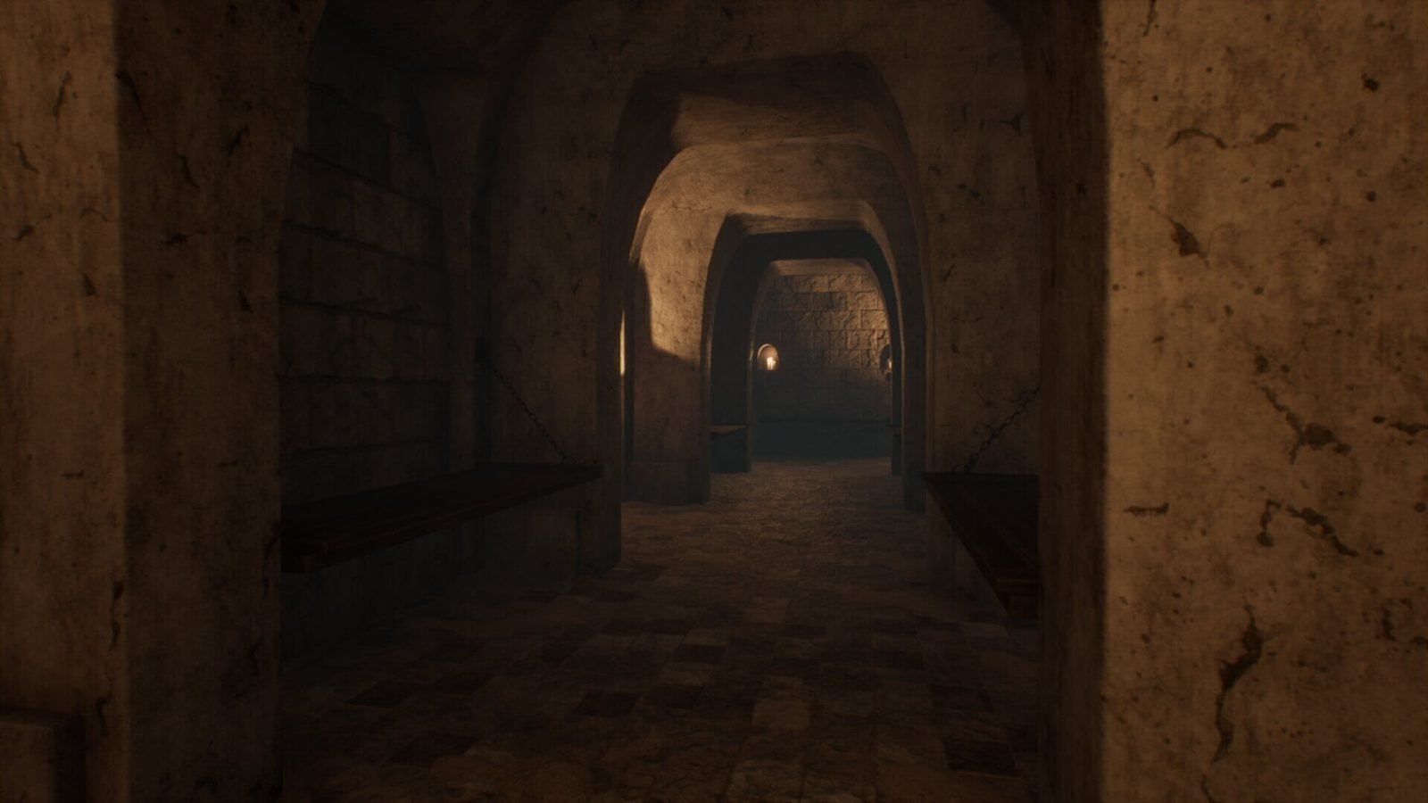 Dungeon virtual production standing set — angle 9 on the L.A. & ABQ Castle Studios stage