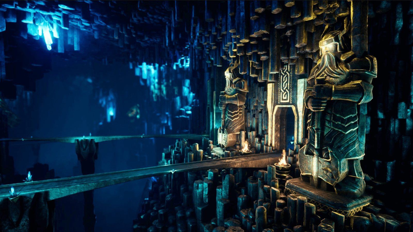 Dwarven Temple virtual production standing set — angle 14 on the L.A. & ABQ Castle Studios stage