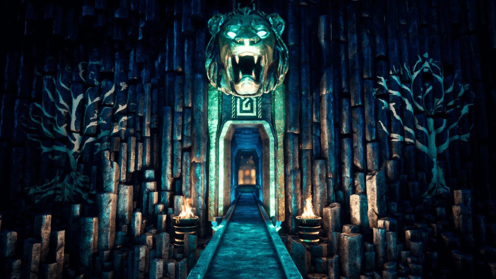 Dwarven Temple virtual production standing set — angle 5 on the L.A. & ABQ Castle Studios stage