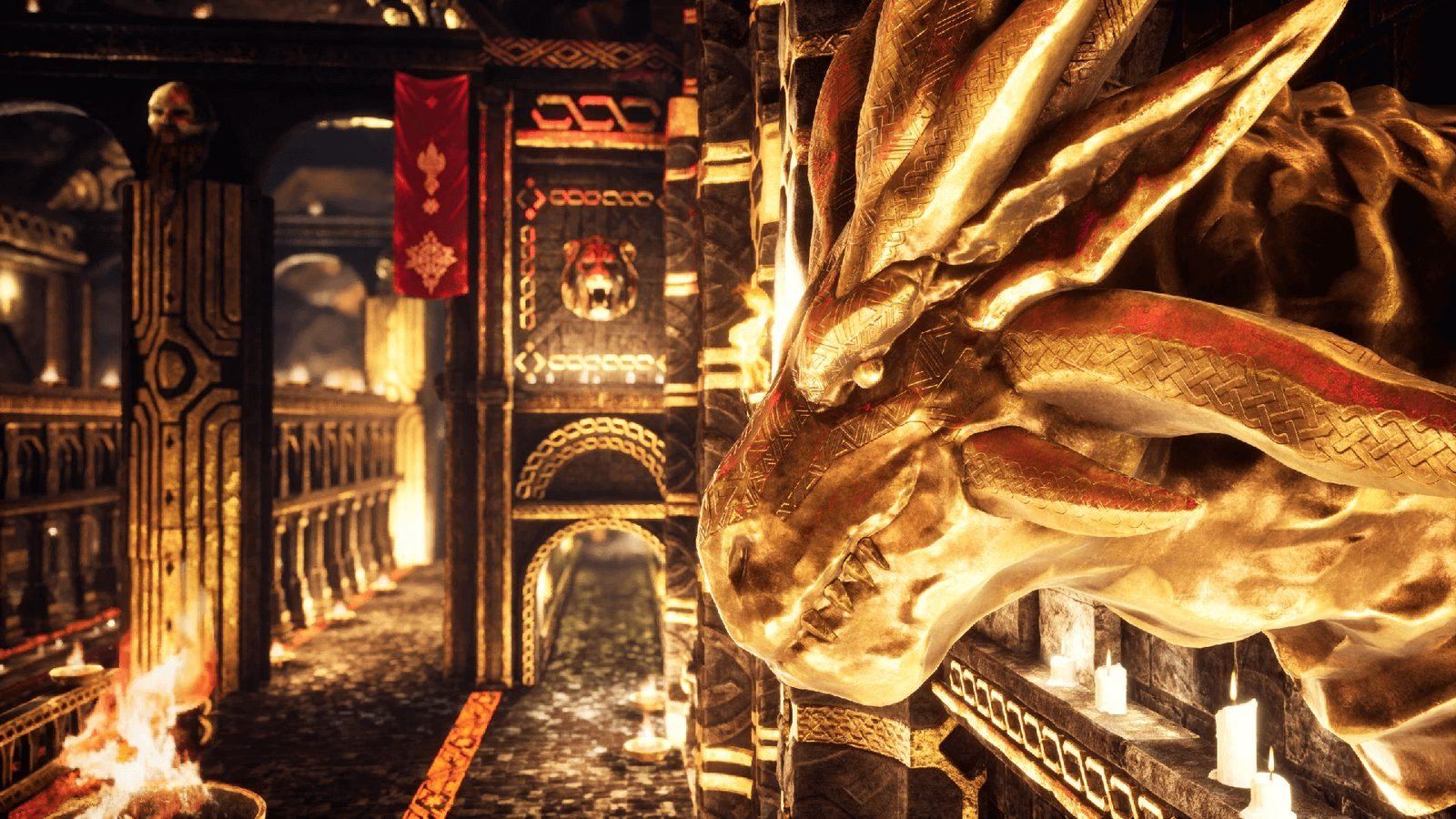 Dwarven Temple virtual production standing set — angle 9 on the L.A. & ABQ Castle Studios stage