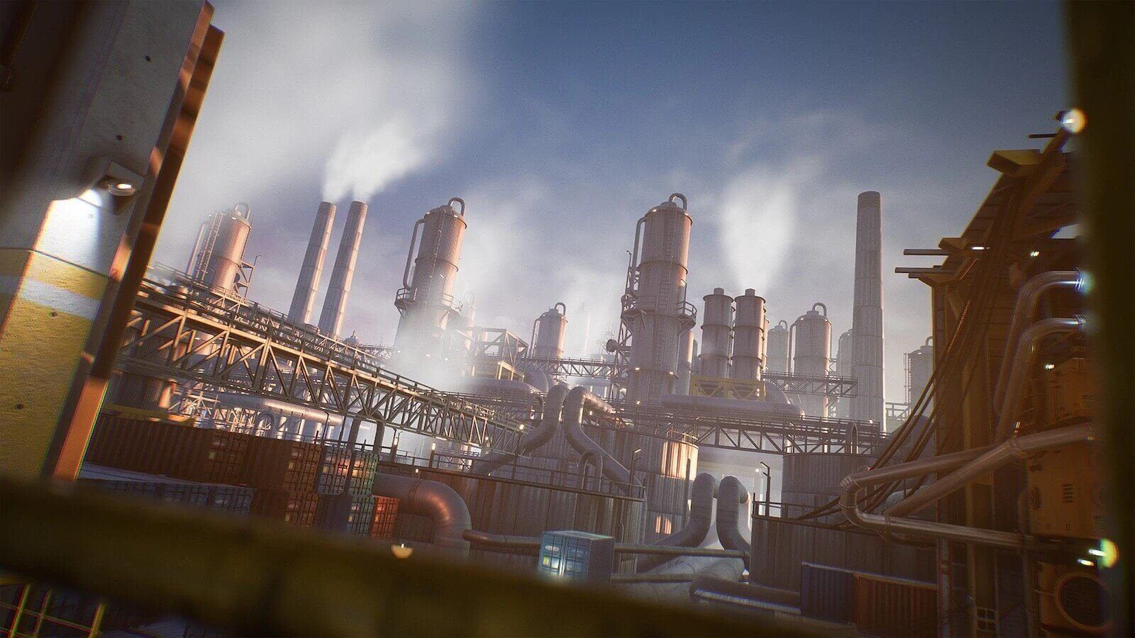 Factory virtual production standing set — angle 19 on the L.A. & ABQ Castle Studios stage