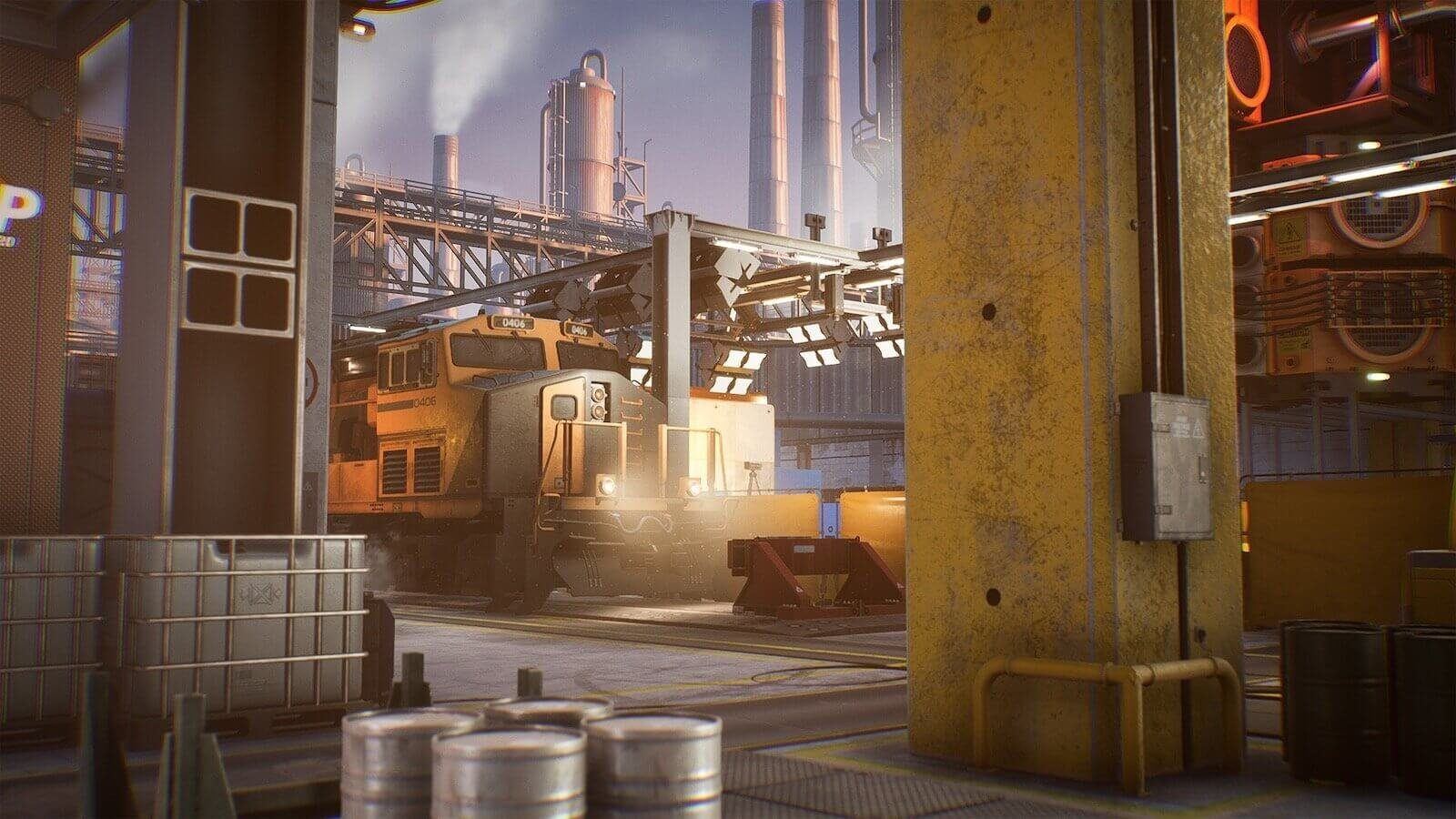 Factory virtual production standing set — angle 3 on the L.A. & ABQ Castle Studios stage