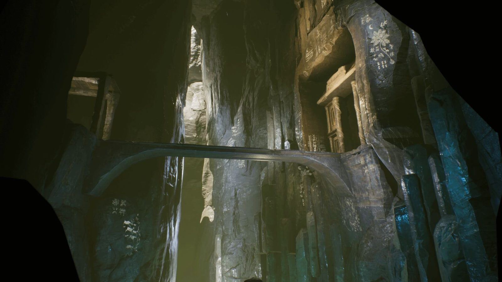 Fantasy Cave virtual production standing set — angle 4 on the L.A. & ABQ Castle Studios stage
