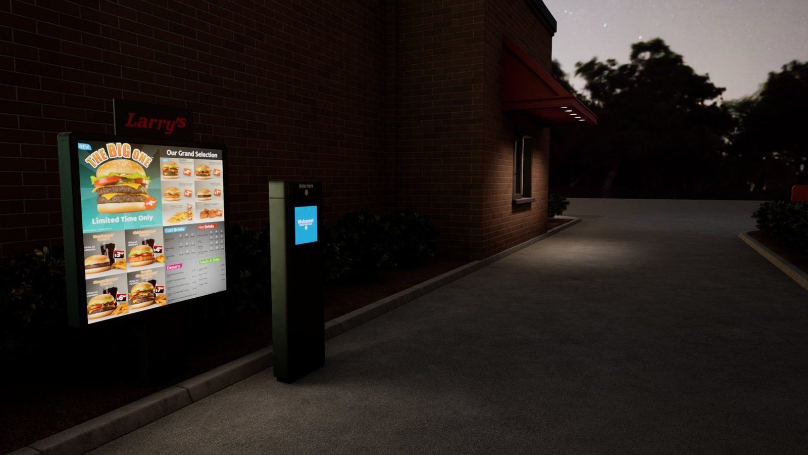 Fast Food Restaurant virtual production standing set — angle 12 on the L.A. & ABQ Castle Studios stage