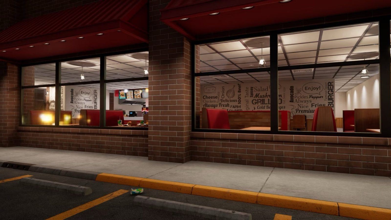 Fast Food Restaurant virtual production standing set — angle 14 on the L.A. & ABQ Castle Studios stage