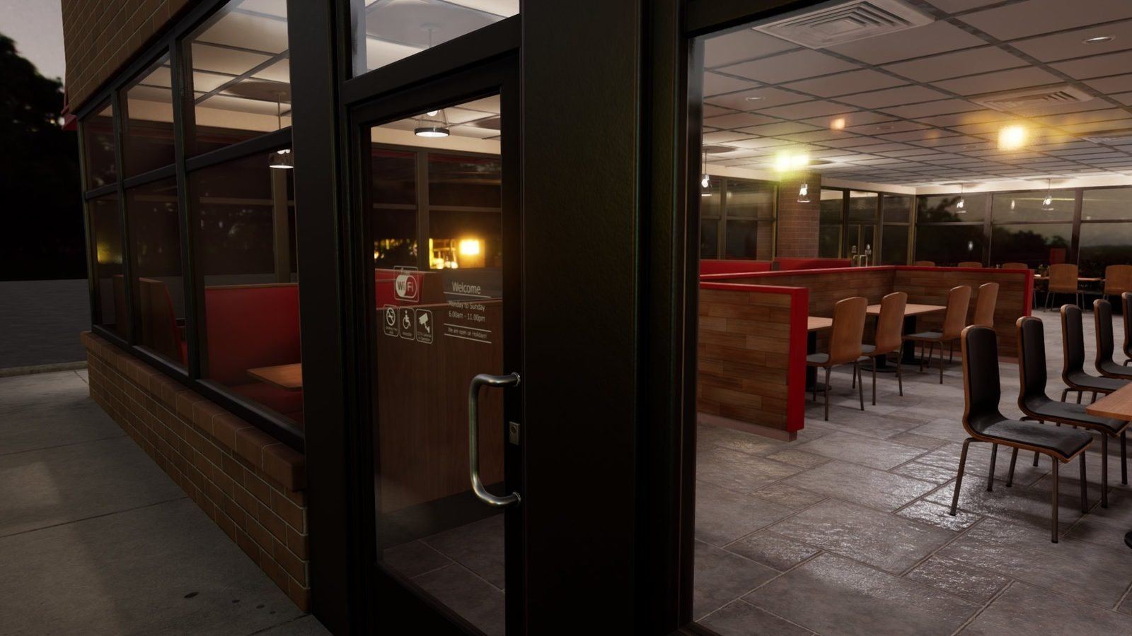 Fast Food Restaurant virtual production standing set — angle 15 on the L.A. & ABQ Castle Studios stage