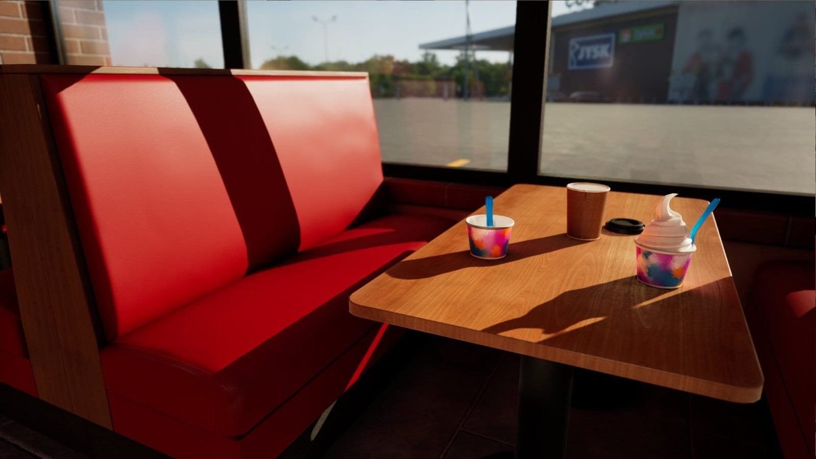 Fast Food Restaurant virtual production standing set — angle 10 on the L.A. & ABQ Castle Studios stage
