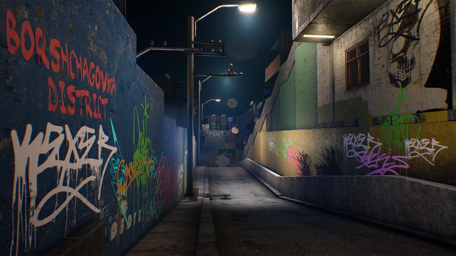 Favelas with Soccer Field virtual production standing set — angle 5 on the L.A. & ABQ Castle Studios stage