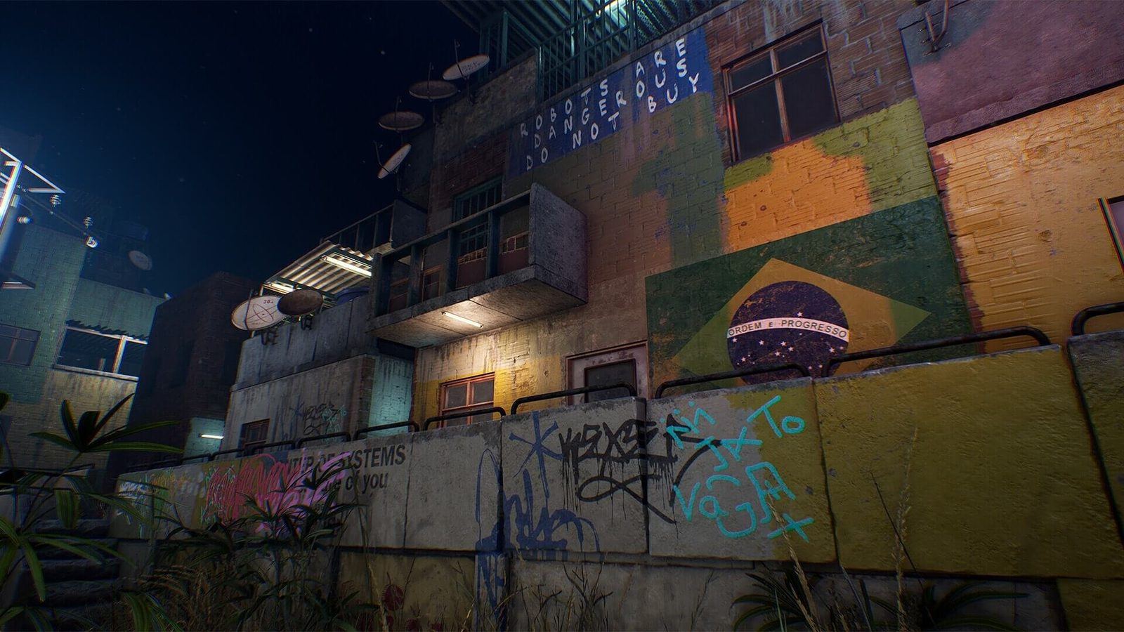 Favelas with Soccer Field virtual production standing set — angle 6 on the L.A. & ABQ Castle Studios stage