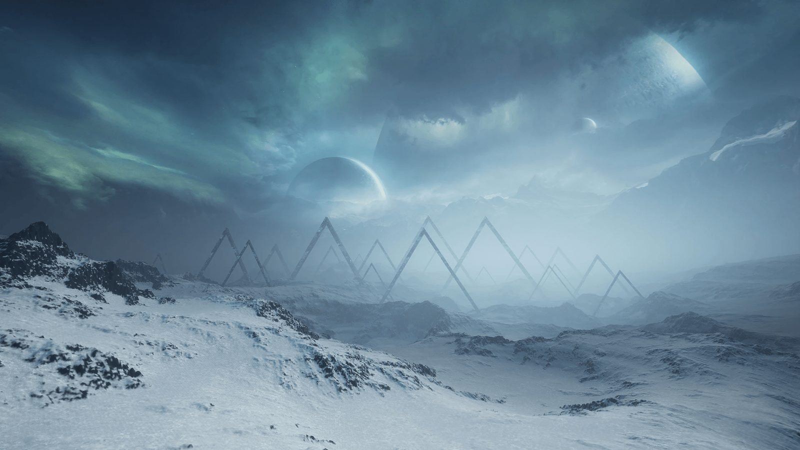 Fractal Glacier virtual production standing set — angle 12 on the L.A. & ABQ Castle Studios stage