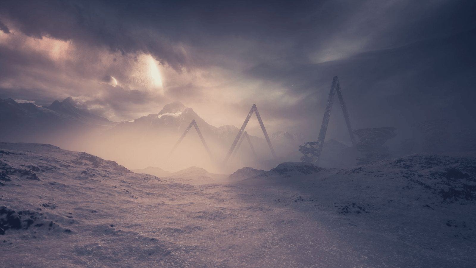 Fractal Glacier virtual production standing set — angle 15 on the L.A. & ABQ Castle Studios stage