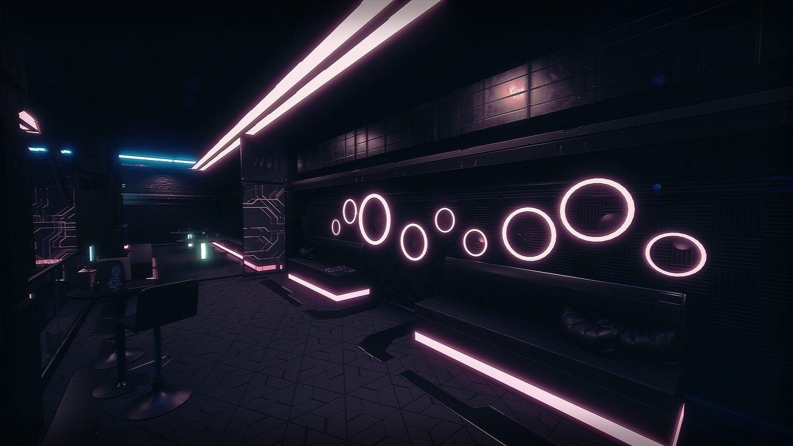 Future Night Club virtual production standing set — angle 2 on the L.A. & ABQ Castle Studios stage