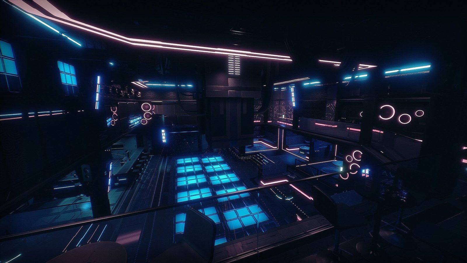 Future Night Club virtual production standing set — angle 3 on the L.A. & ABQ Castle Studios stage