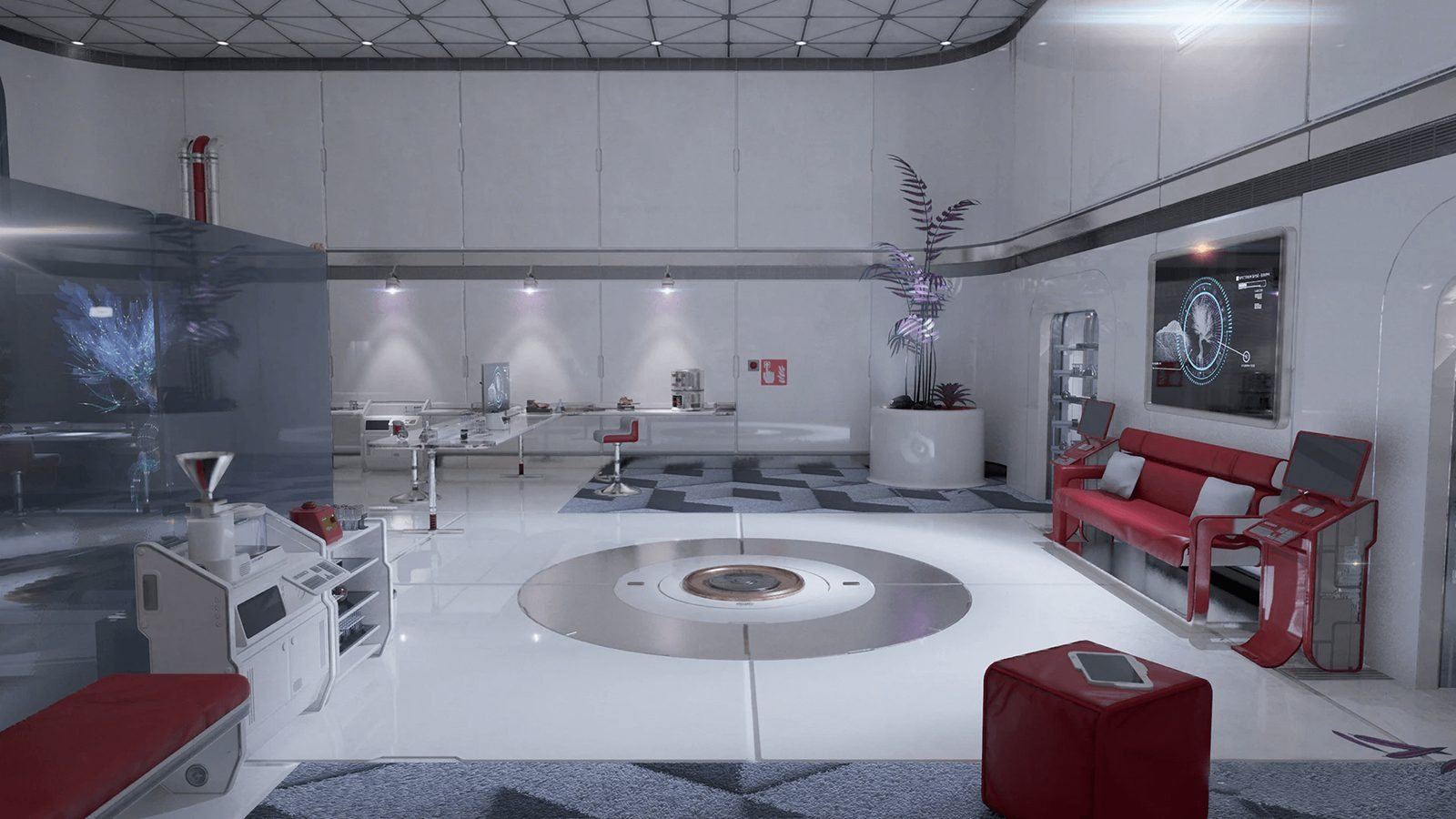 Futuristic Living Quarters virtual production standing set — angle 15 on the L.A. & ABQ Castle Studios stage