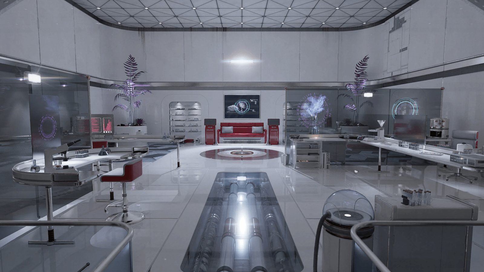 Futuristic Living Quarters virtual production standing set — angle 16 on the L.A. & ABQ Castle Studios stage