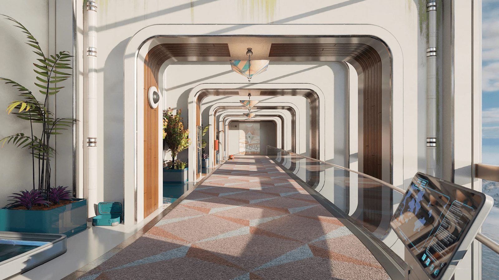 Futuristic Living Quarters virtual production standing set — angle 22 on the L.A. & ABQ Castle Studios stage