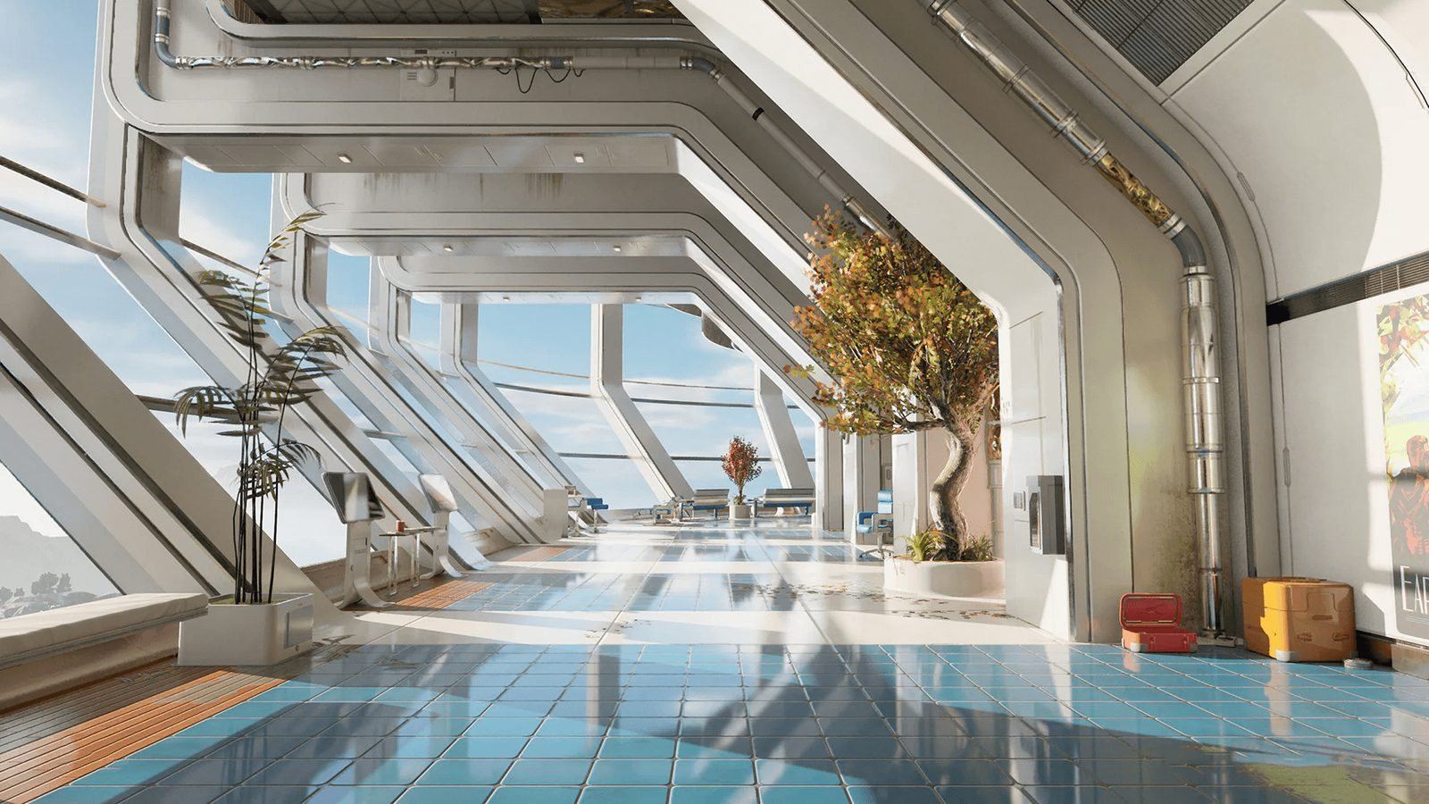 Futuristic Living Quarters virtual production standing set — angle 23 on the L.A. & ABQ Castle Studios stage