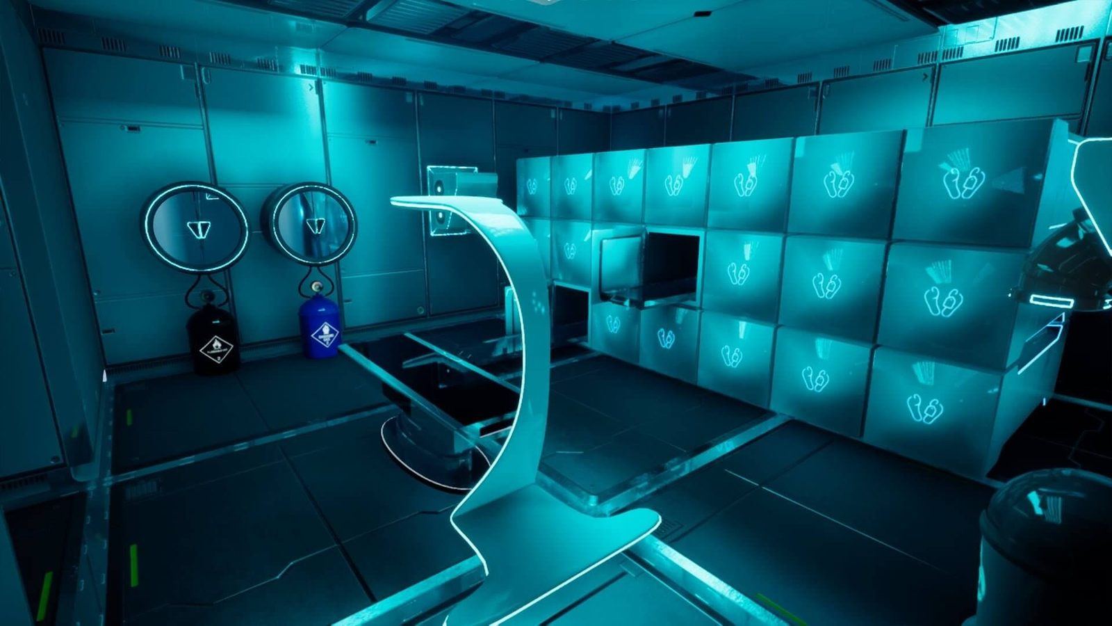Futuristic Science Laboratory virtual production standing set — angle 2 on the L.A. & ABQ Castle Studios stage