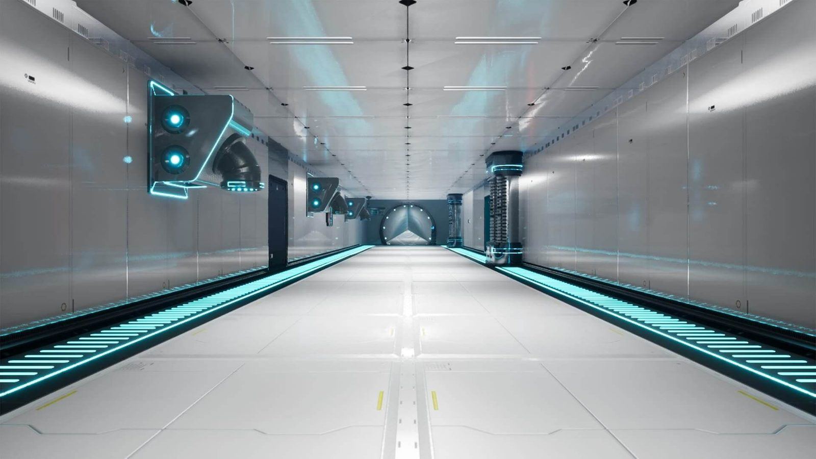 Futuristic Science Laboratory virtual production standing set — angle 3 on the L.A. & ABQ Castle Studios stage